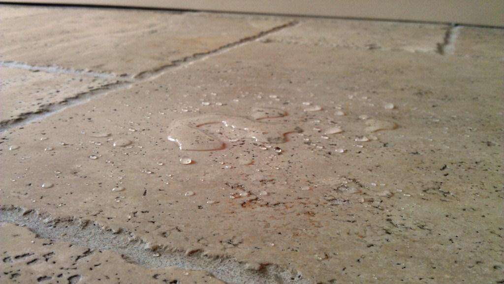 Travertine Floor After with Water Test