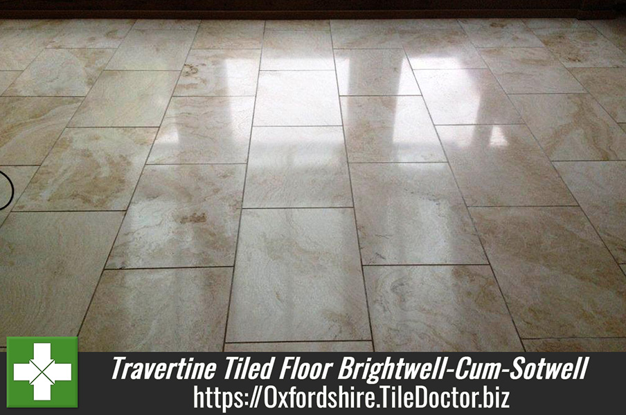 Travertine Tiled Floor Maintained in Brightwell Cum Sotwell