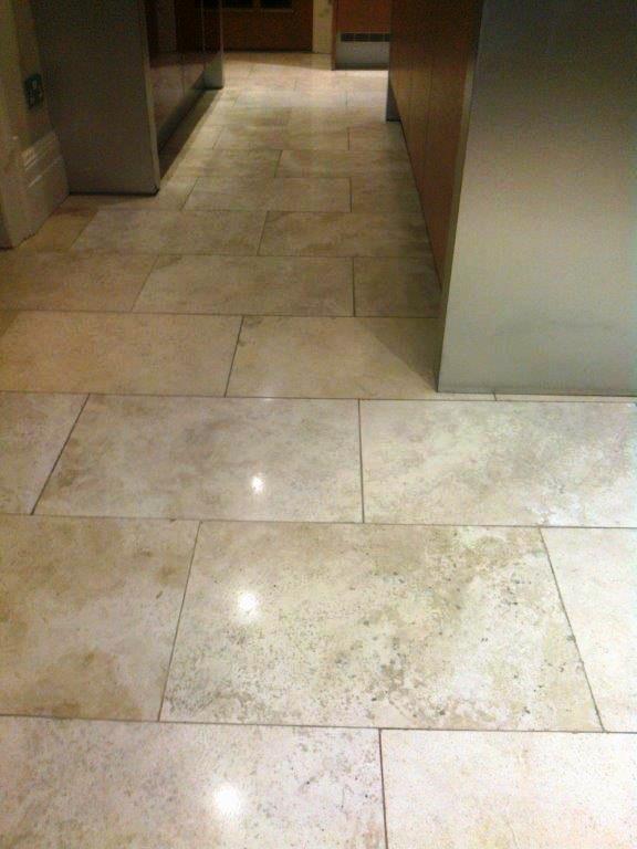Travertine tiled kitchen floor Holmes Chapel After