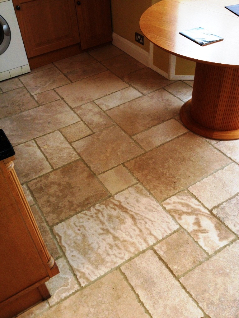 Tumbled Travertine in Twickenham After Cleaning