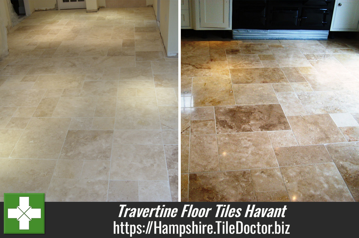 Cleaning Sealing Travertine Floor Tiles in Havant