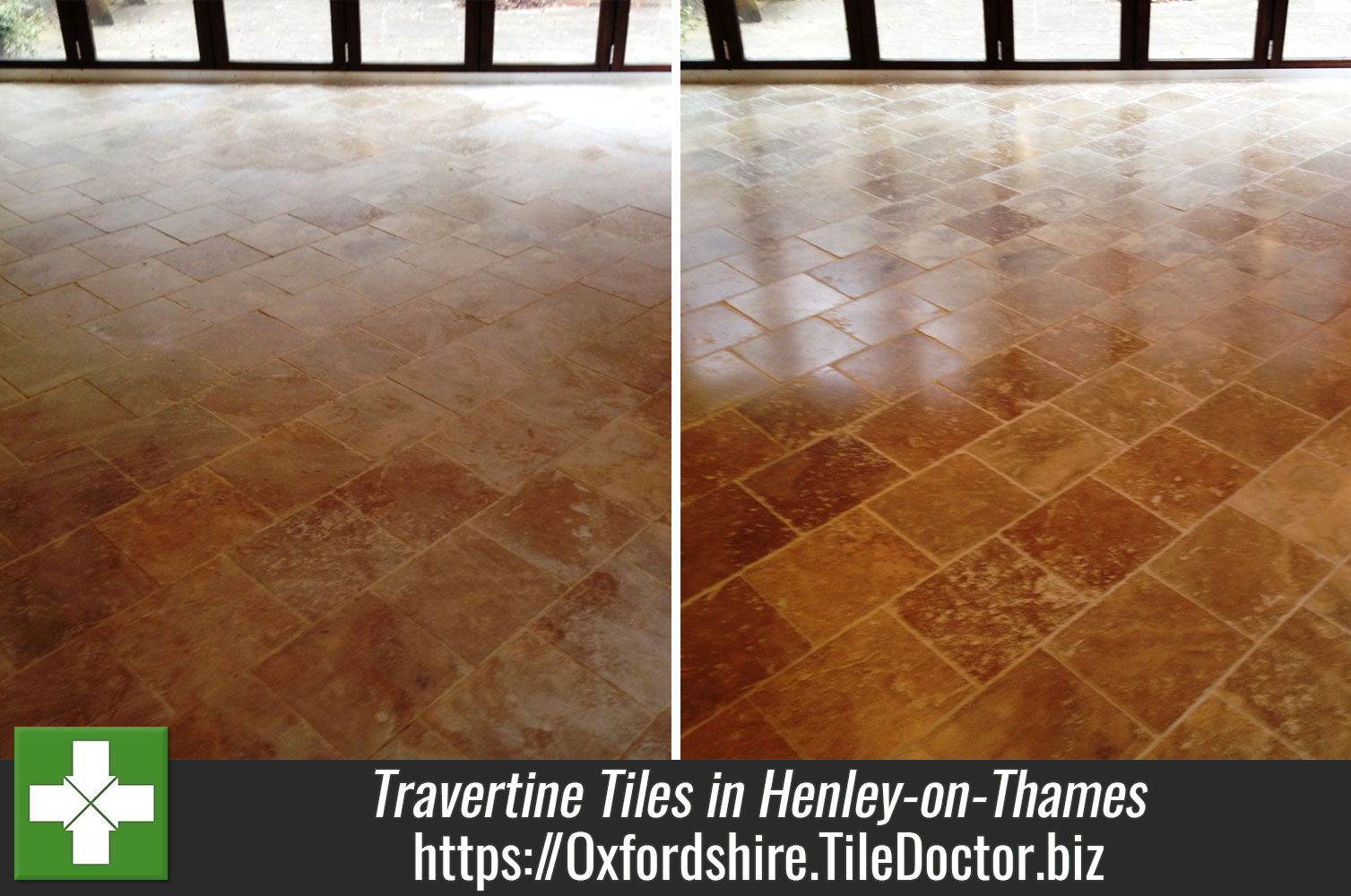 Grout Haze removed from Travertine Tiles in Henley-on-Thames