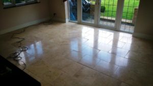 Travertine Tiled Floor After Cleaning Aylesbury