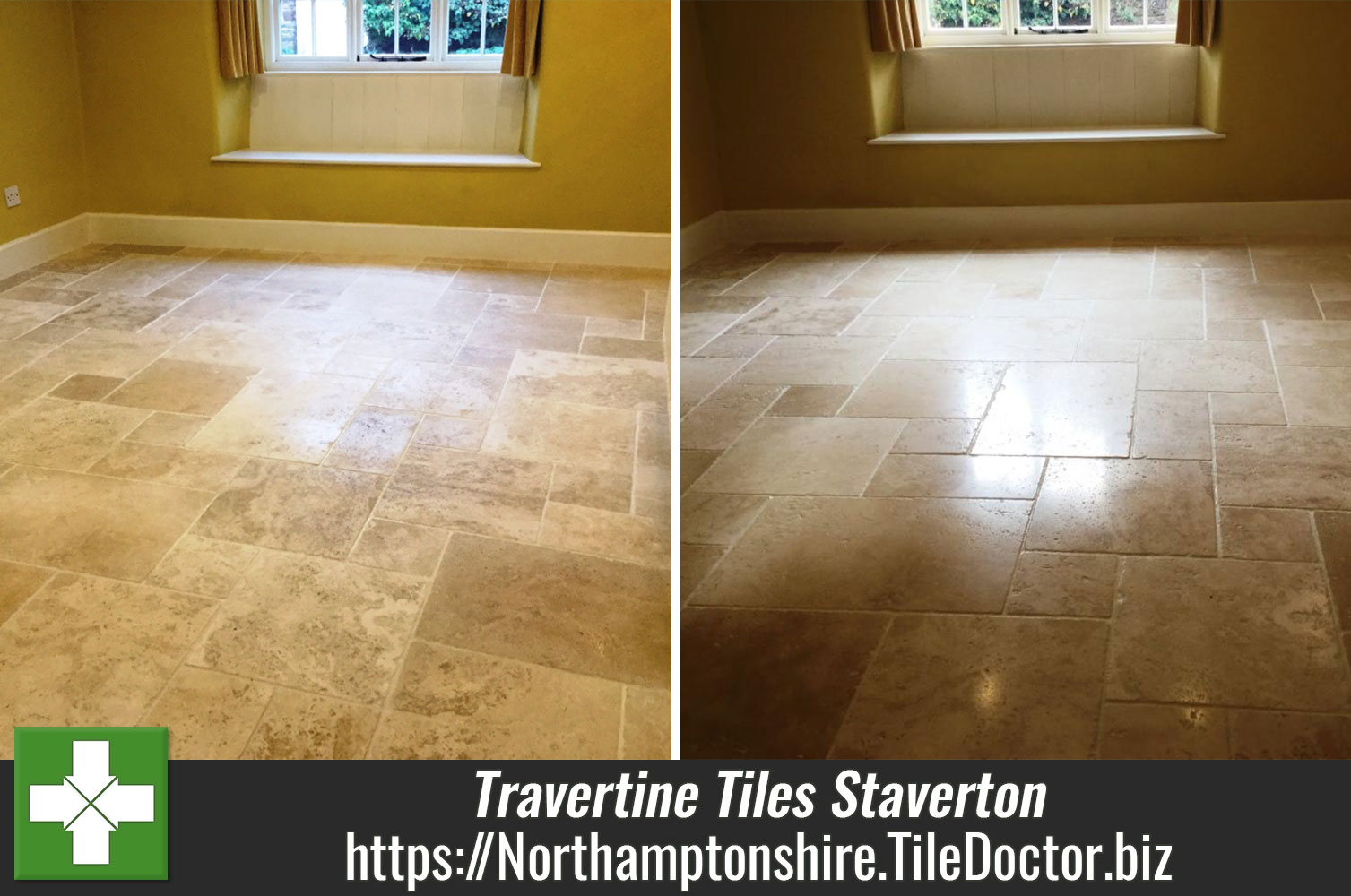 Burnishing Travertine Tiles To Restore Lustre in Staverton
