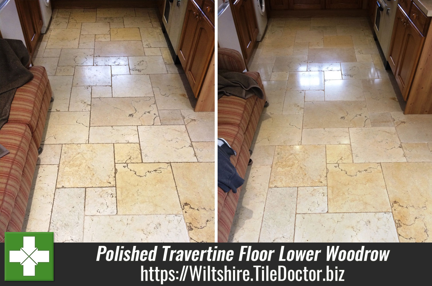 Polished Travertine Floor Restored in Lower Woodrow
