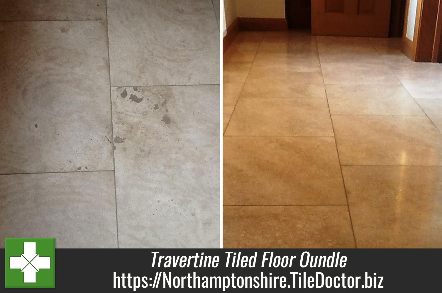 Renovating A Badly Stained And Hole Marked Travertine Tiled Floor In Oundle