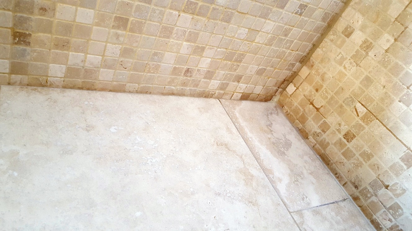 Travertine WetRoom Harrogate After Cleaning