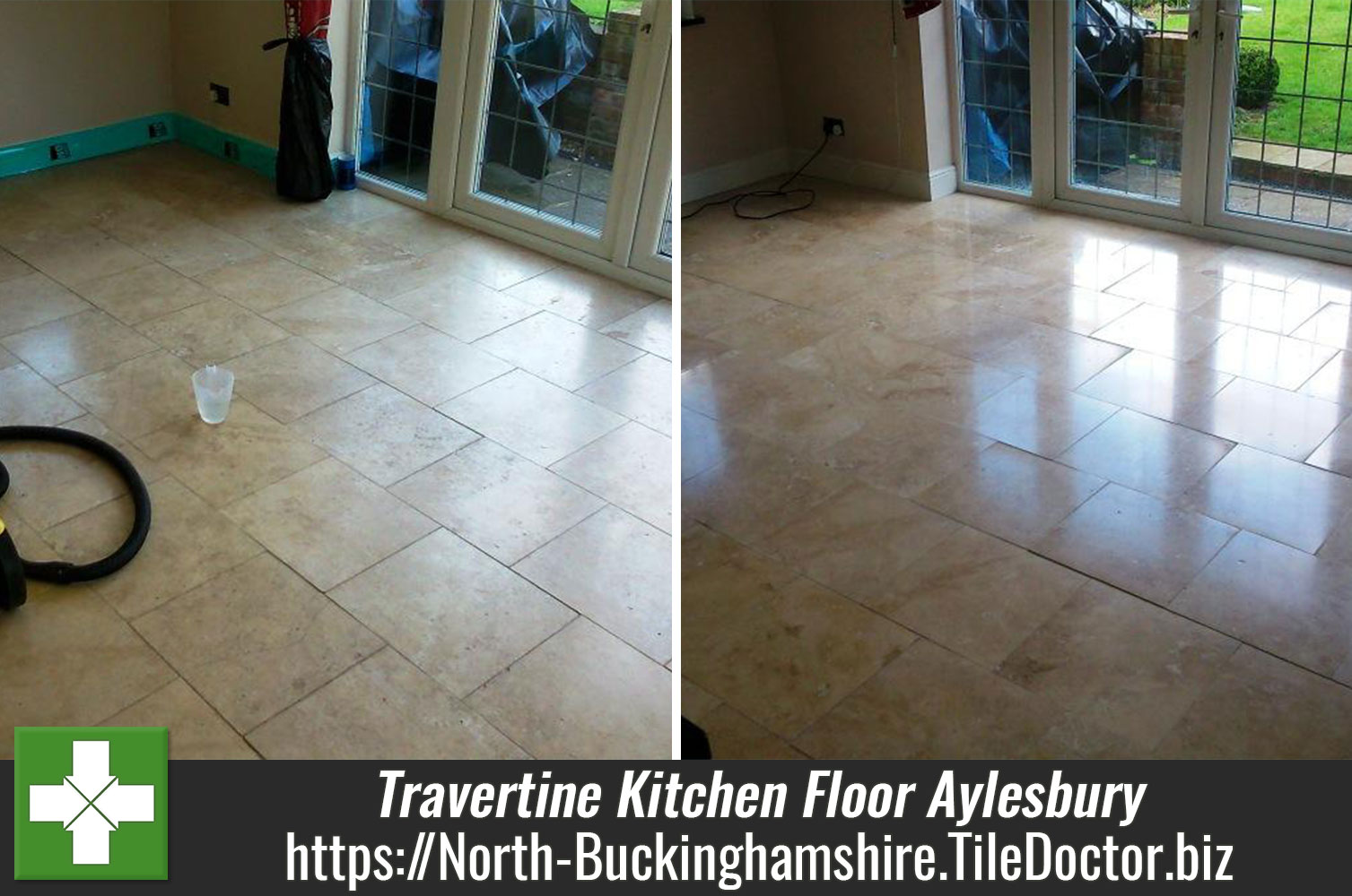 Travertine Kitchen Floor Tiles Transformed in Aylesbury