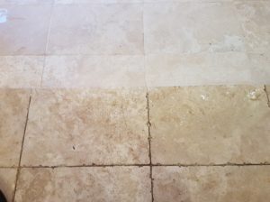 Tumbled Travertine Ripon During Cleaning