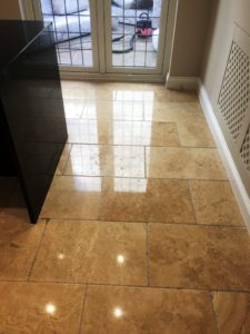 Tumbled Travertine Floor Horley After Polishing