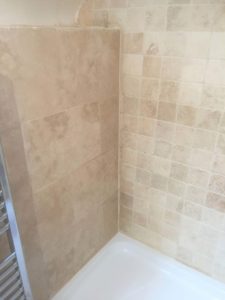 Travertine Tiled Shower After Cleaning Abingdon