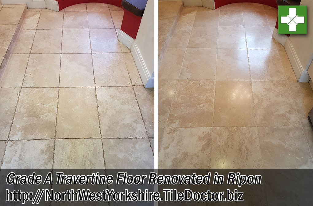 Tumbled Travertine Before and After Renovation Ripon