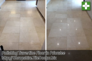 Travertine Floor Before After Polishing Priorslee