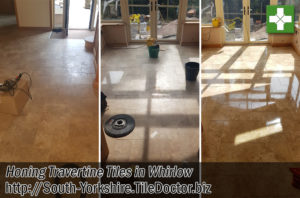 Travertine Tiled Floor Before After Polishing Whirlow