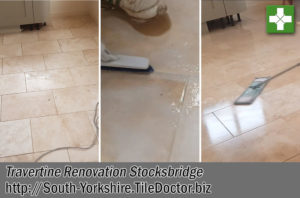 Travertine Tiled Kitchen Floor Before After Renovation Stocksbridge