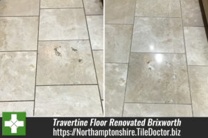 Travertine Tiled Floor Before After Renovation Brixworth