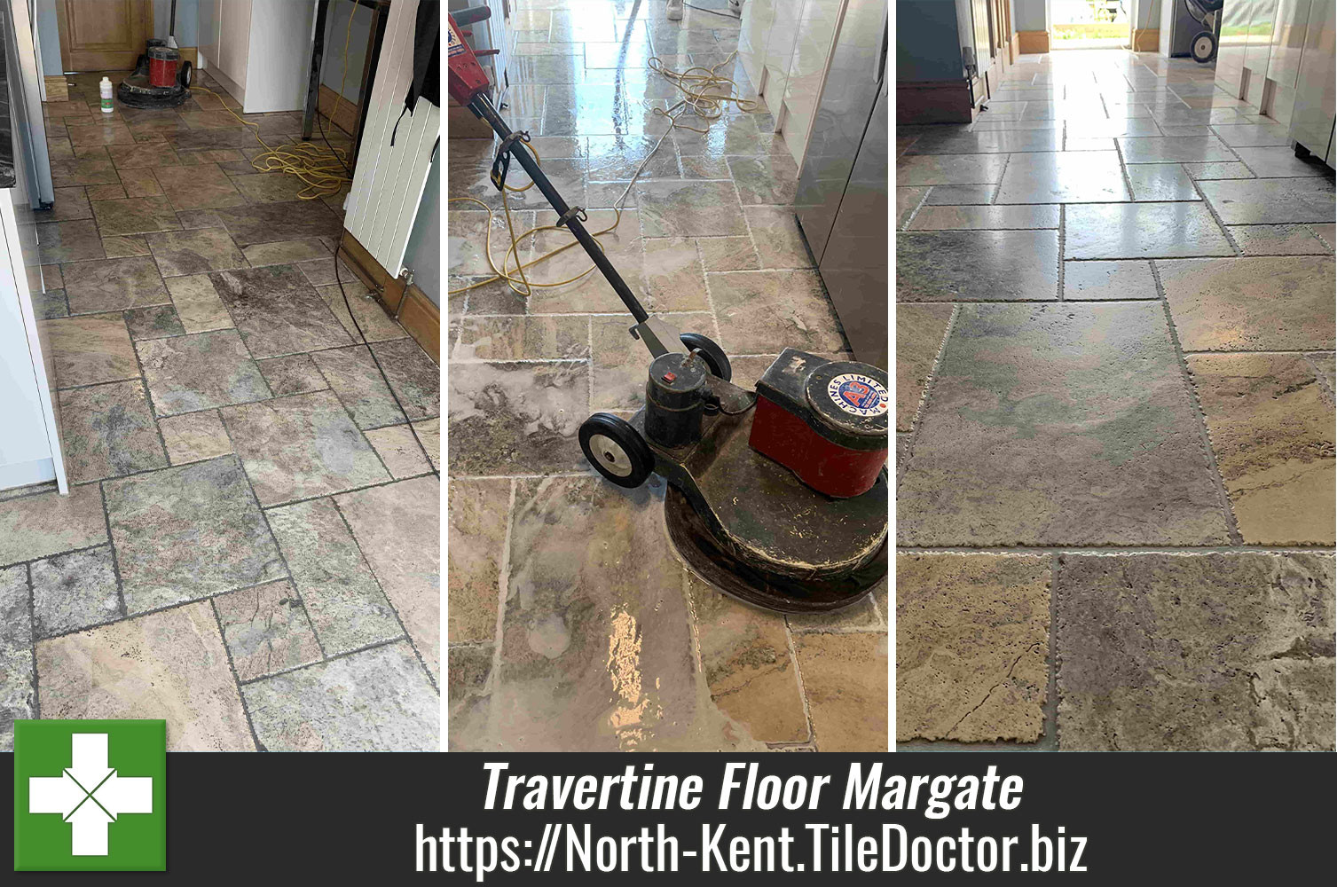 Travertine Tiled Kitchen Floor Renovated Margate Kent