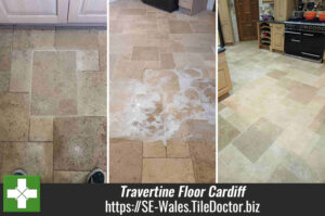 Travertine Floor Tile Cleaned Sealed Cardiff South Wales