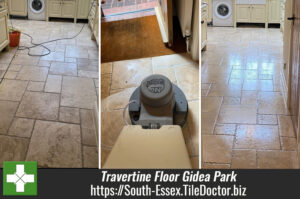 Travertine Kitchen Floor Renovation Gidea Park Romford