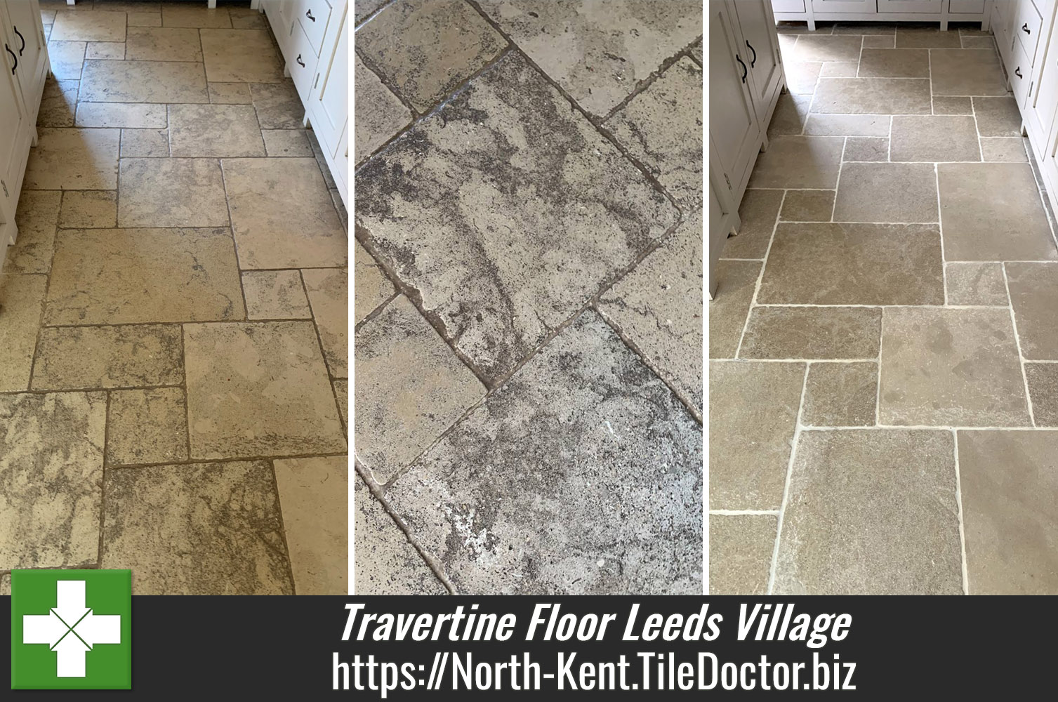 Travertine Tiled Kitchen Floor Renovation Leeds Village